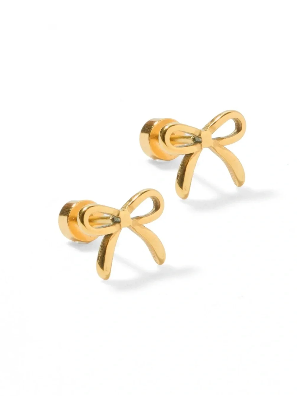 NEW Linny Co Screwback Stud Earrings - Sadie Bow Gold
